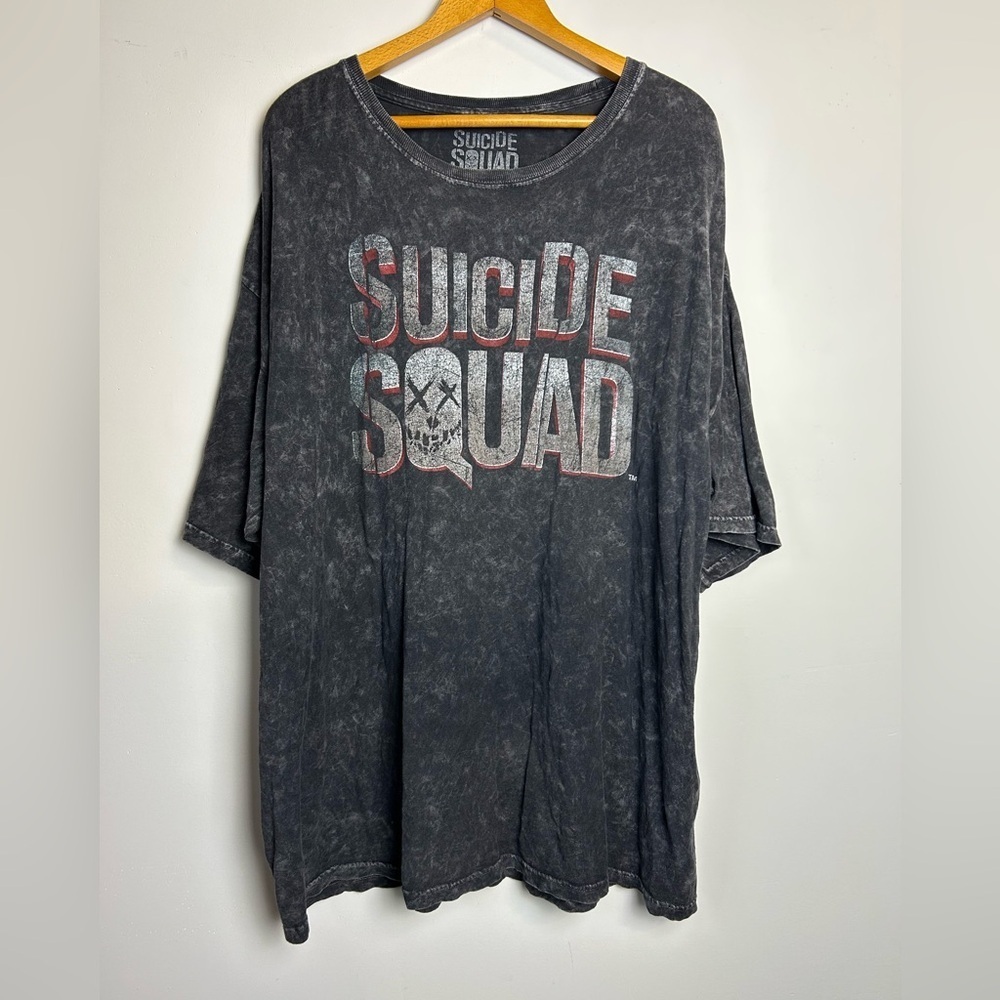 Suicide Squad Graphic Tee Shirt Novelty print Black Sharcoal Plus Unisex 2Xl